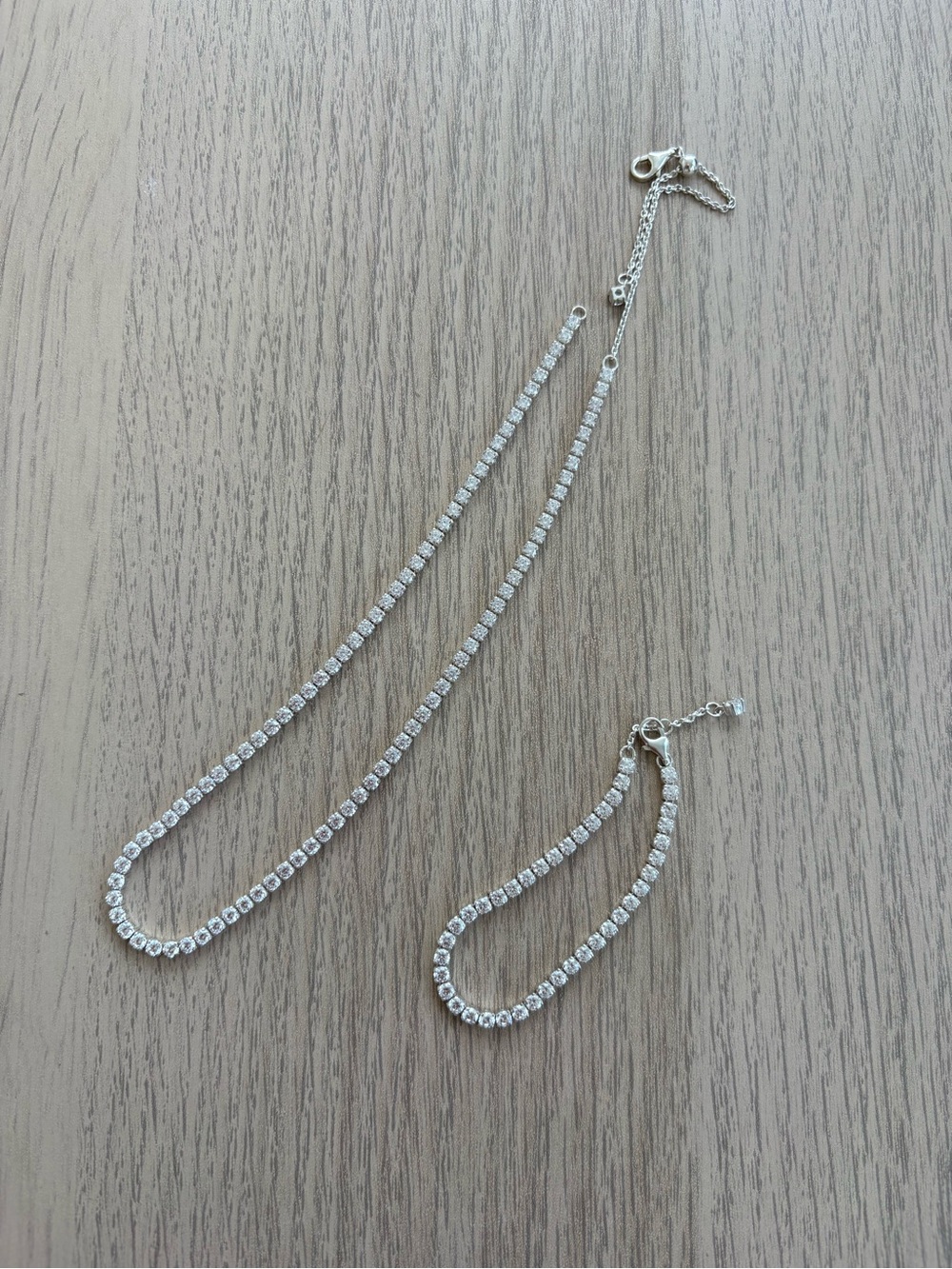 Pandora Sterling Silver Tennis Jewellery Set - Necklace and Bracelet